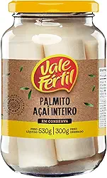 Vale Fértil Palmito Açaí Em Conserva Inteiro Vidro 300G Pequeno