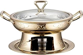 Calentador de alimentos de acero inoxidable con alcohol, color oro rosa, oro champán, bronce, calor ajustable