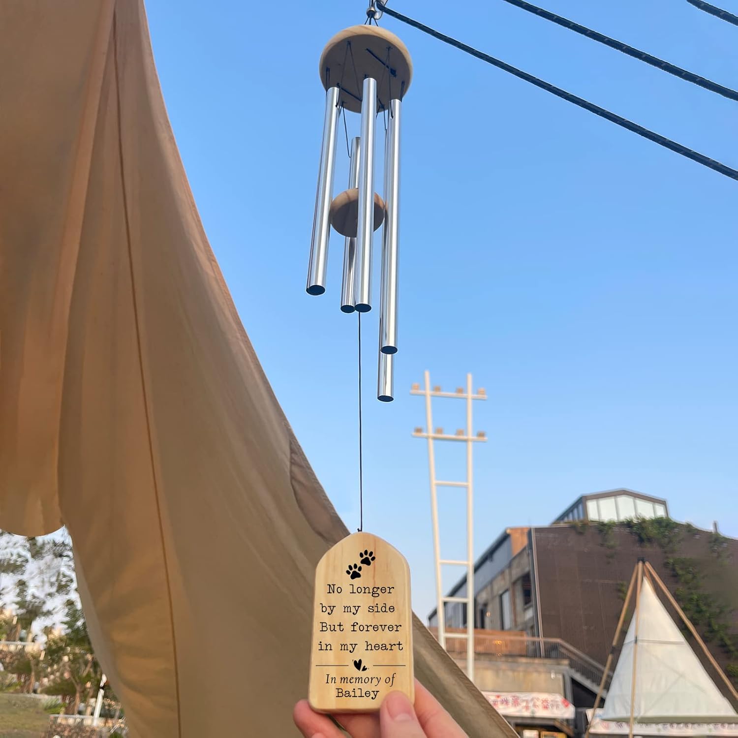 Touber Pet Memorial Gifts Personalized, Pet Memorial Wind Chimes, Pet Loss Gifts, Sympathy Gifts for Loss of Pet, Pet Remembrance Gift, Pet Bereavement Gifts, Dog Memorial Gifts, in Memory of Pet