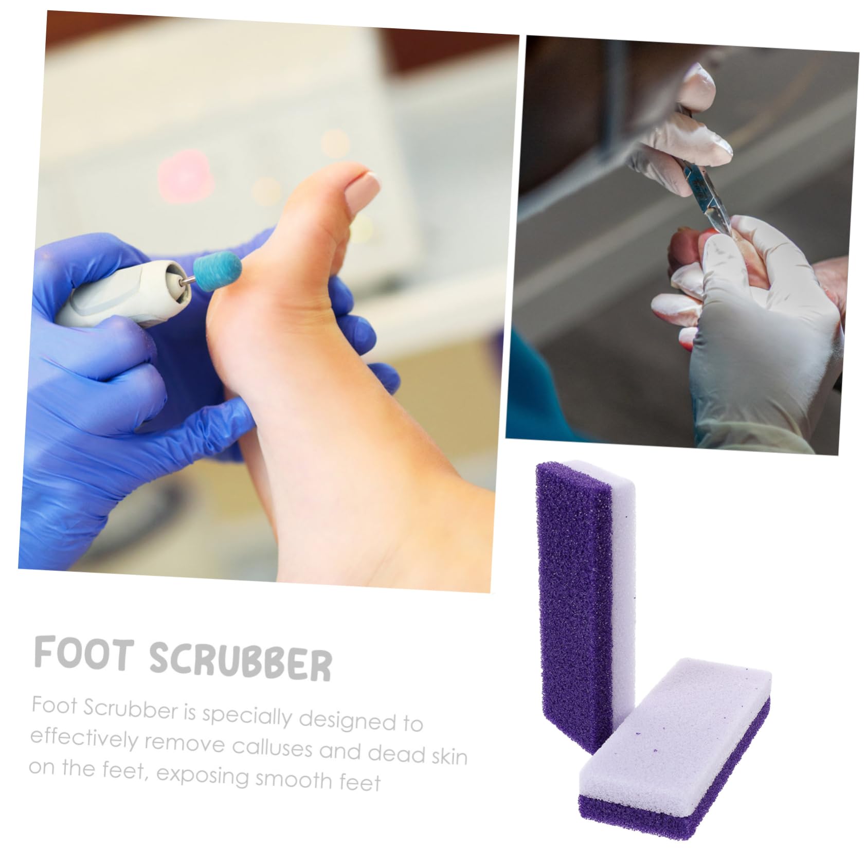 SOESFOUFU Foot Pumice Stone Set Remove Foot Scrub for Pedicure Purple Pedicure Tool