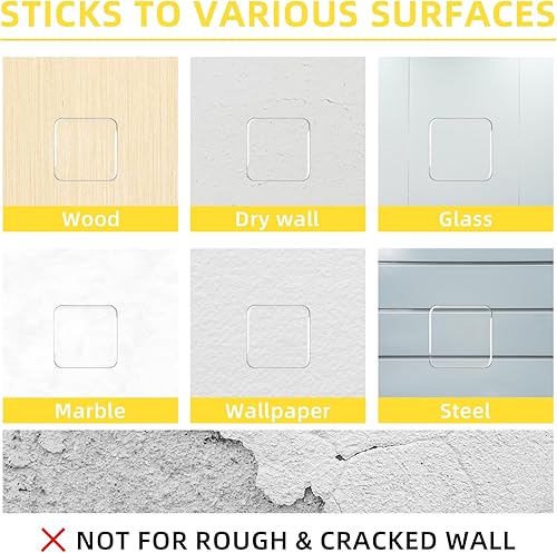 Miniatura 5 de 6 protectores de pared para tope de puerta, protectores de pared cuadrados transparentes para pomos de puerta, absorbentes de golpes, autoadhesivos,