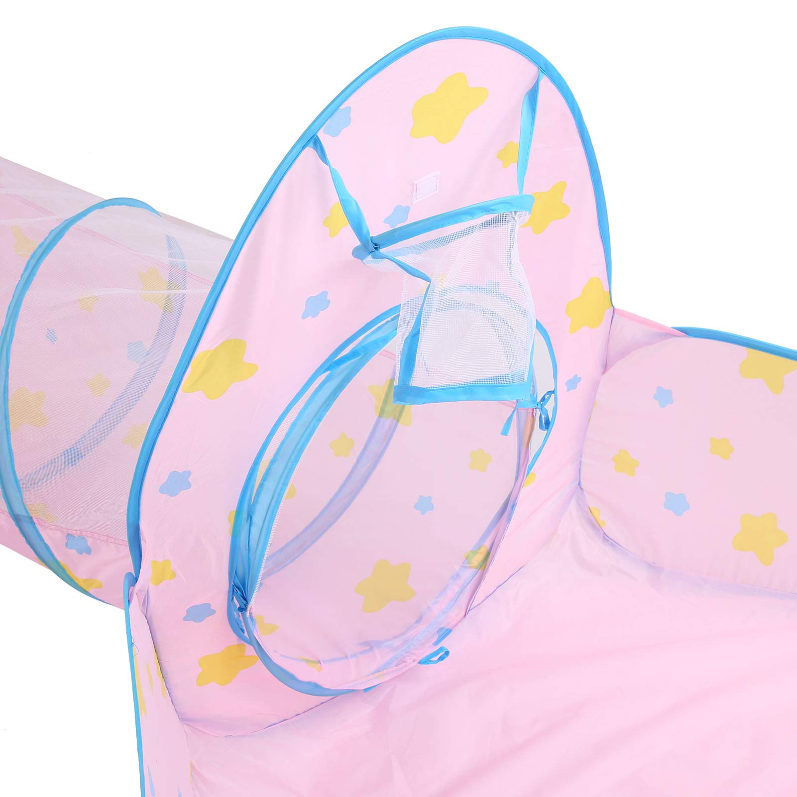 Tienda de Campaña para Bebés de 3 Uds, Tienda de Juegos para Niños, Túnel Interior Seguro para Gatear y Piscina de Bolas para Niños de Más de 3 Años, Diseño de Tela Fácil de Almacenar (Rosa
