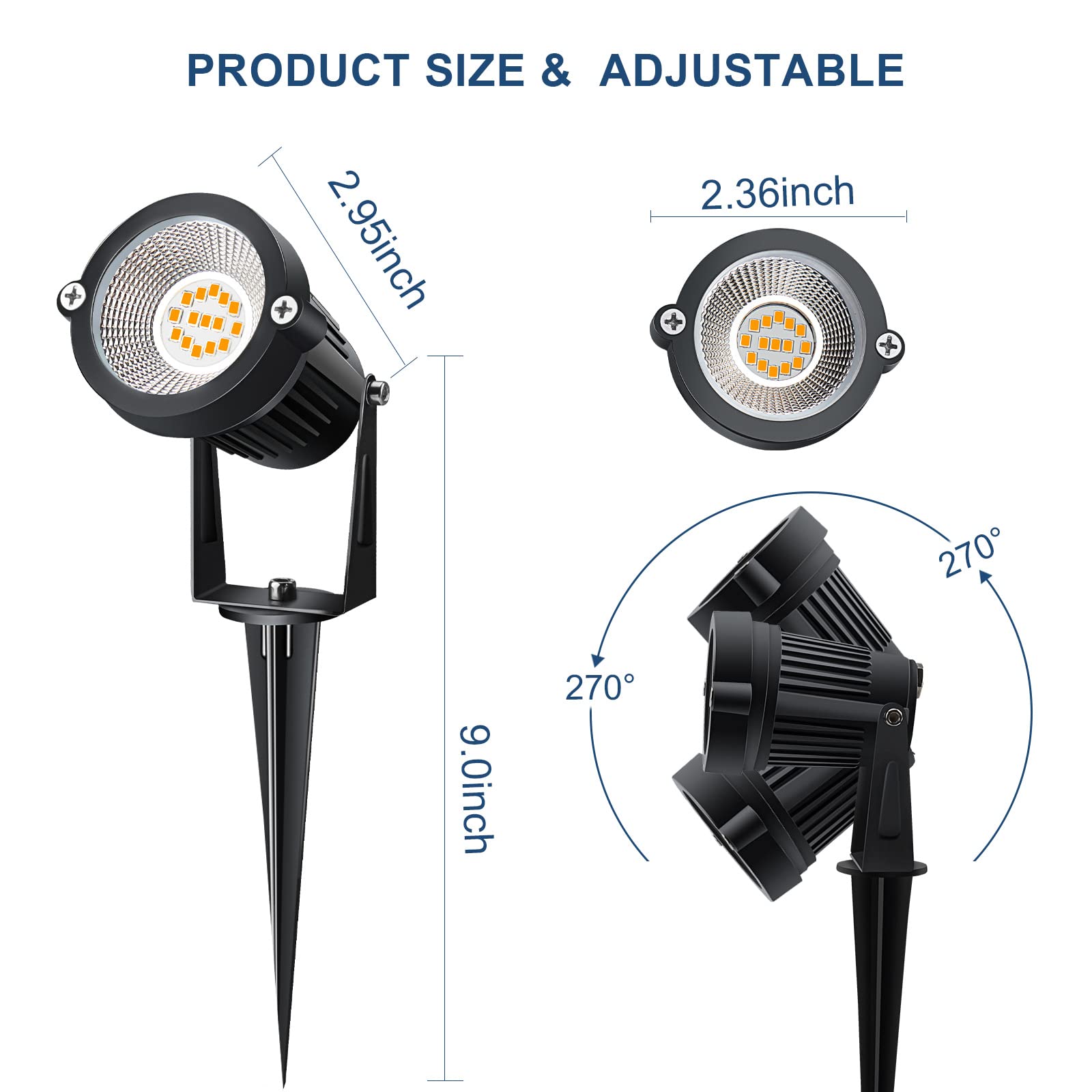Mutois Low Voltage Landscape Lights, Outdoor 7W Landscape Lighting, Waterproof LED Landscape