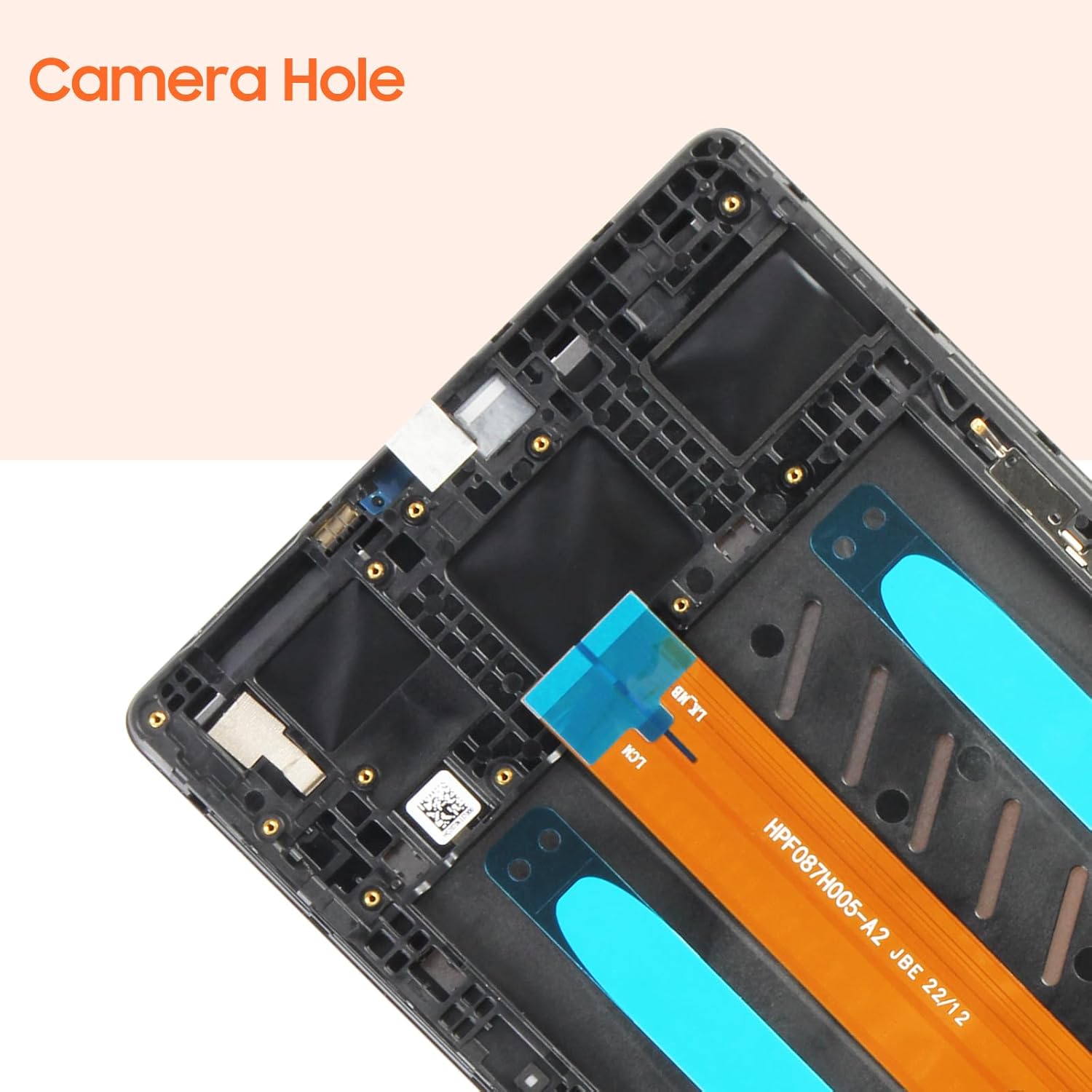 (LTE Version) For Samsung Galaxy Tab A7 Lite LTE SM-T225 LCD Screen Replacement Display Touch Screen Digitizer Full Assembly(Black with Frame)