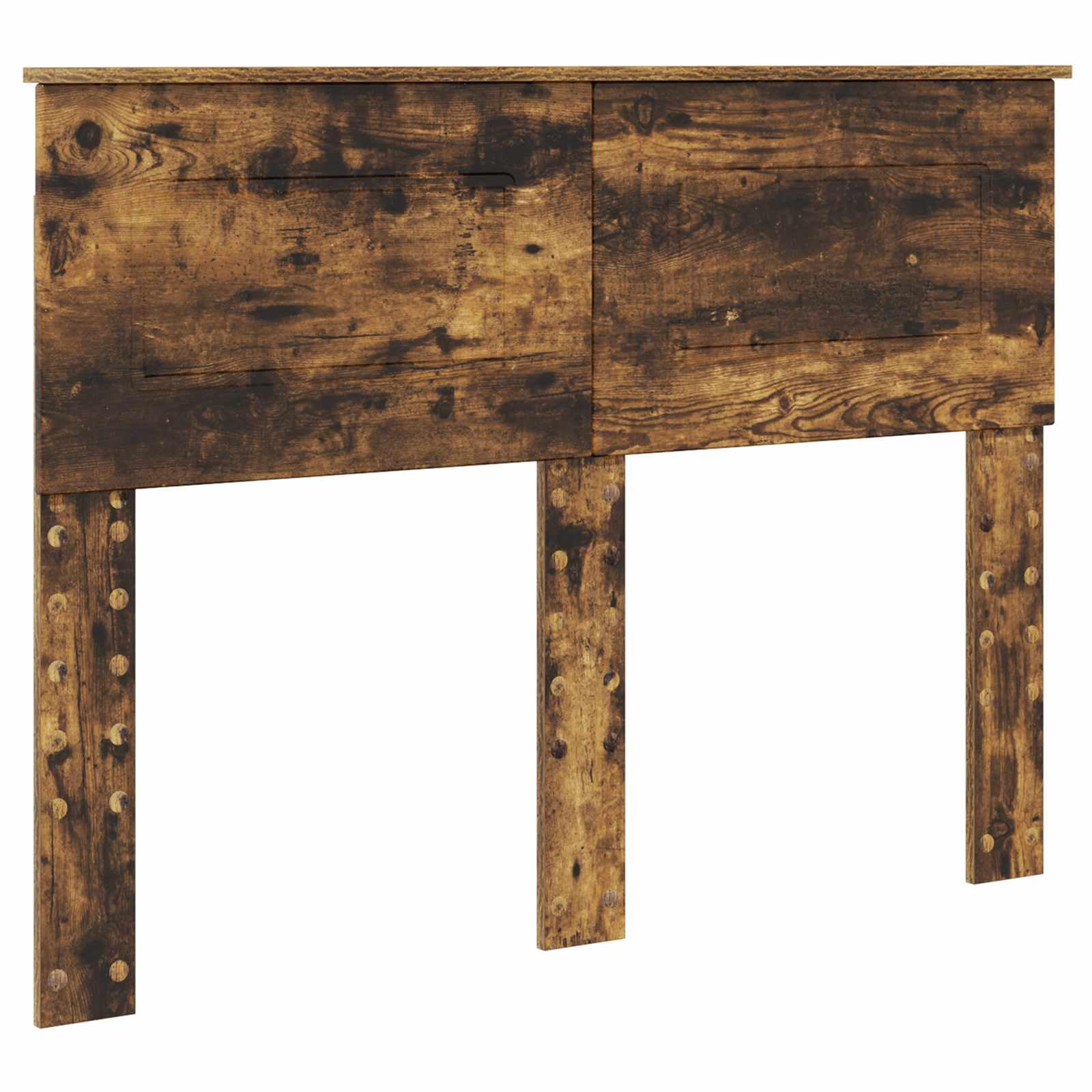 Telaio per letto in legno di rovere affumicato, 120 x 190 cm, con testiera regolabile, illuminazione a LED, porta USB, moderno set di mobili per camera da letto, durevole