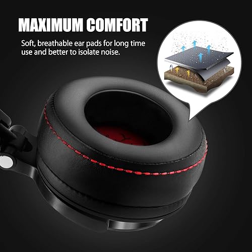 Miniatura 7 de OneOdio Auriculares sobre la oreja sin adaptador para monitoreo y mezcla de estudio aislamiento de sonido auriculares de piel proteica unidad de