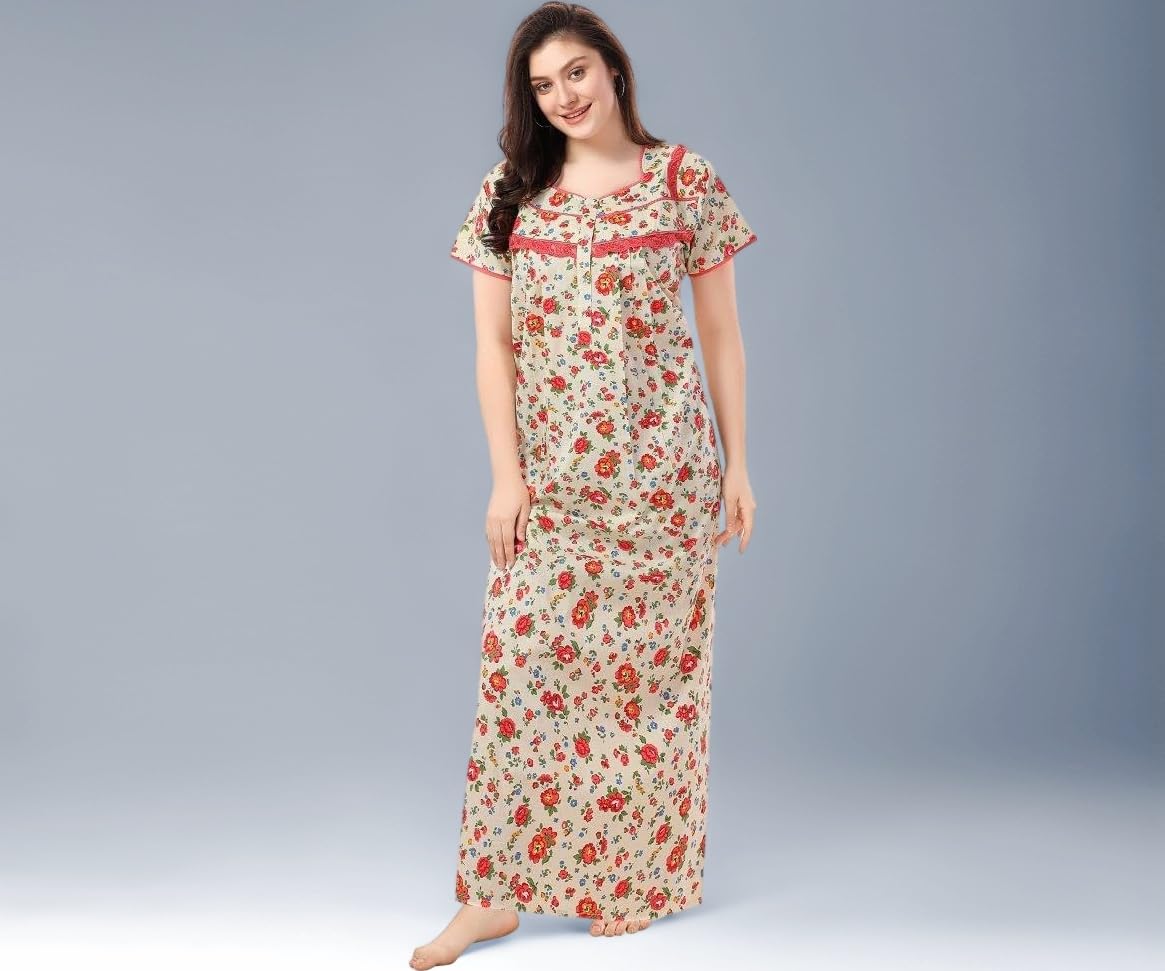 Soulemo Women Cotton Floor Length Nighty