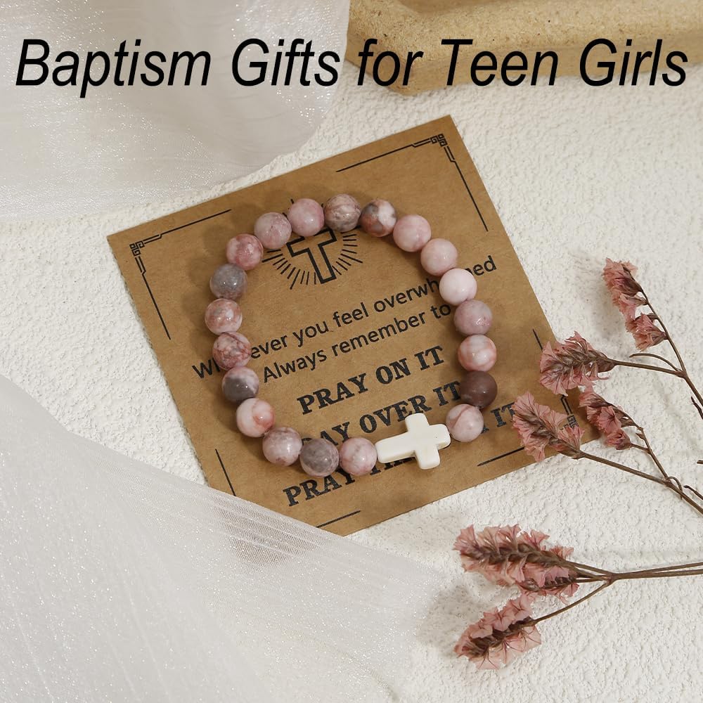 BROCC 9 Pcs Cross Bracelets for Women Men, Christian Gifts for Women, Religious Gifts Cross Beaded Bracelet, Easter Catholic Religious Christian Bracelets Jewelry - Image 4