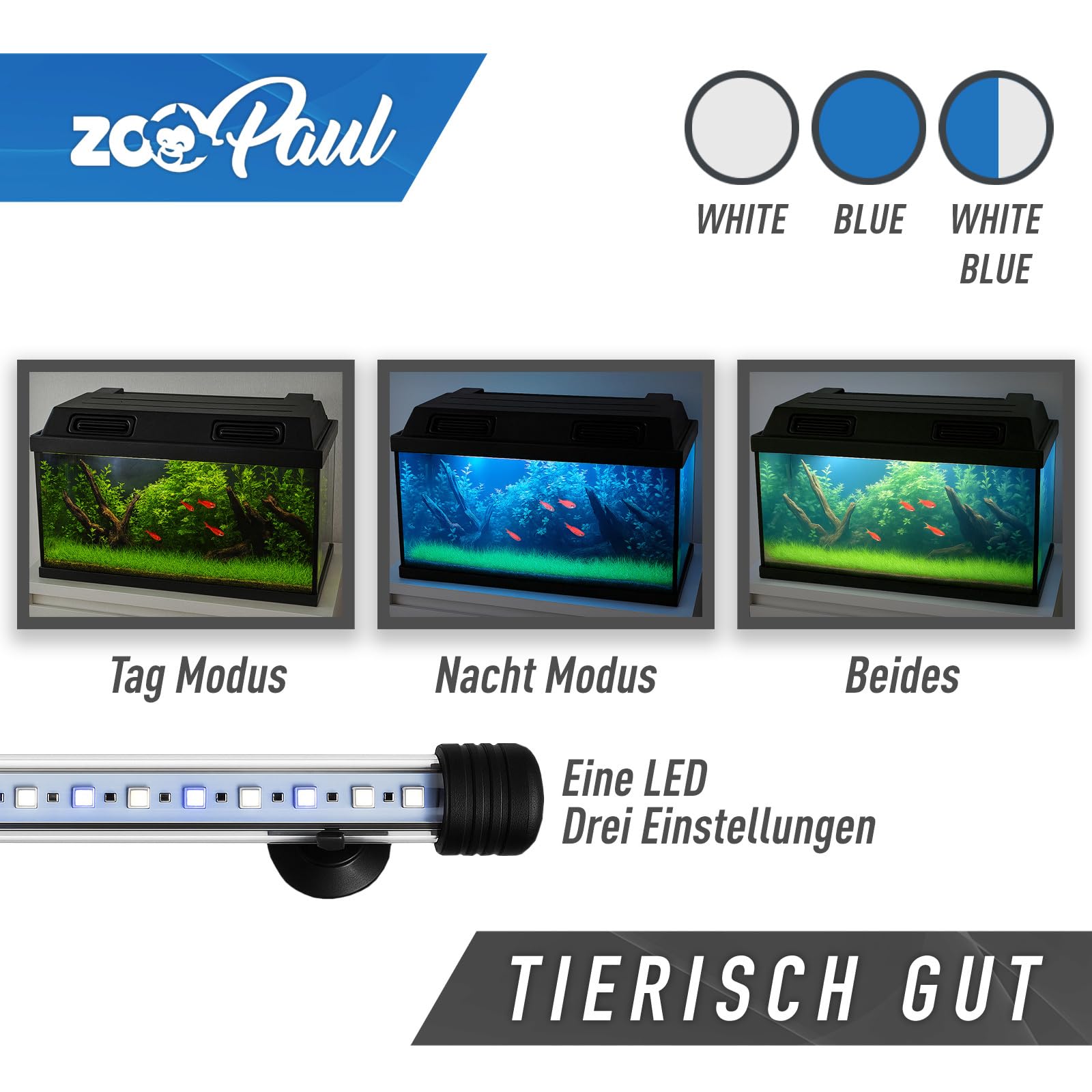 ZooPaul DayNight LED Aquarium Abdeckung (80x35cm)