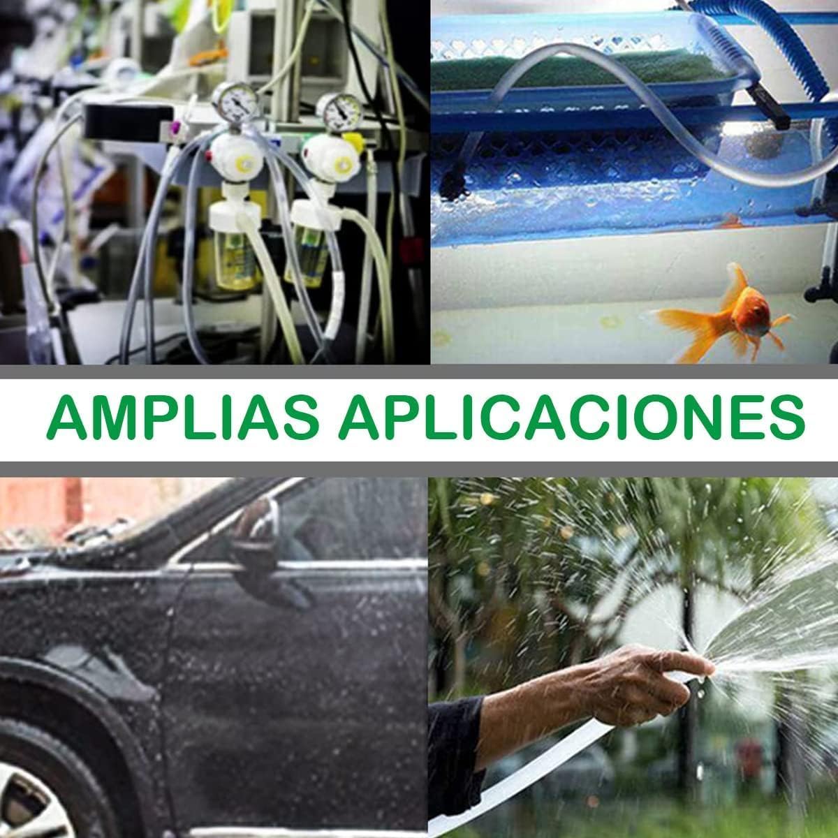 Tubo Flexible Transparente PVC 20 Metros 8mm x 10mm Manguera Nivel Líquidos