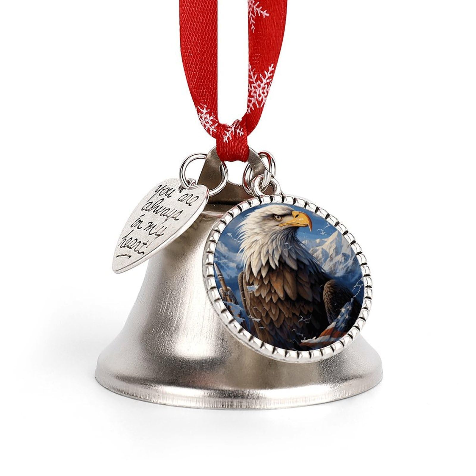 Eagle Christmas Bell Small and Compact Christmas Jingle Bell Ornament Christmas Tree Hanging Best Wishes Bells Pendant Party Festival Decor
