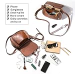 AFKOMST Sac à main pour les femmes Small Saddle Purse et Boho Cross body, Cuir Vegan