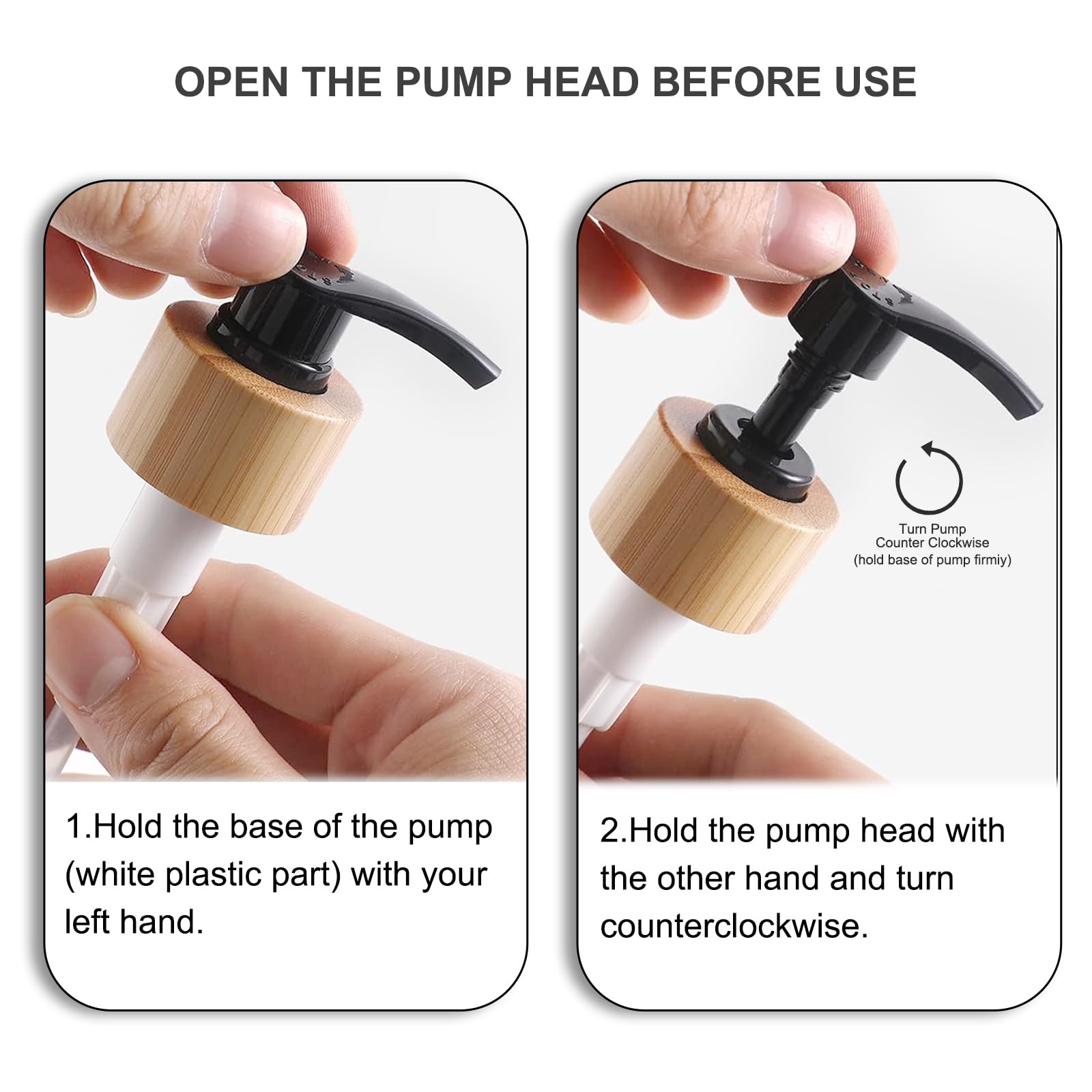 Dispenser di sapone per le mani in vetro con pompa in bambù, elegante dispenser di sapone liquido ricaricabile con vassoio, perfetto per cucina e bagno