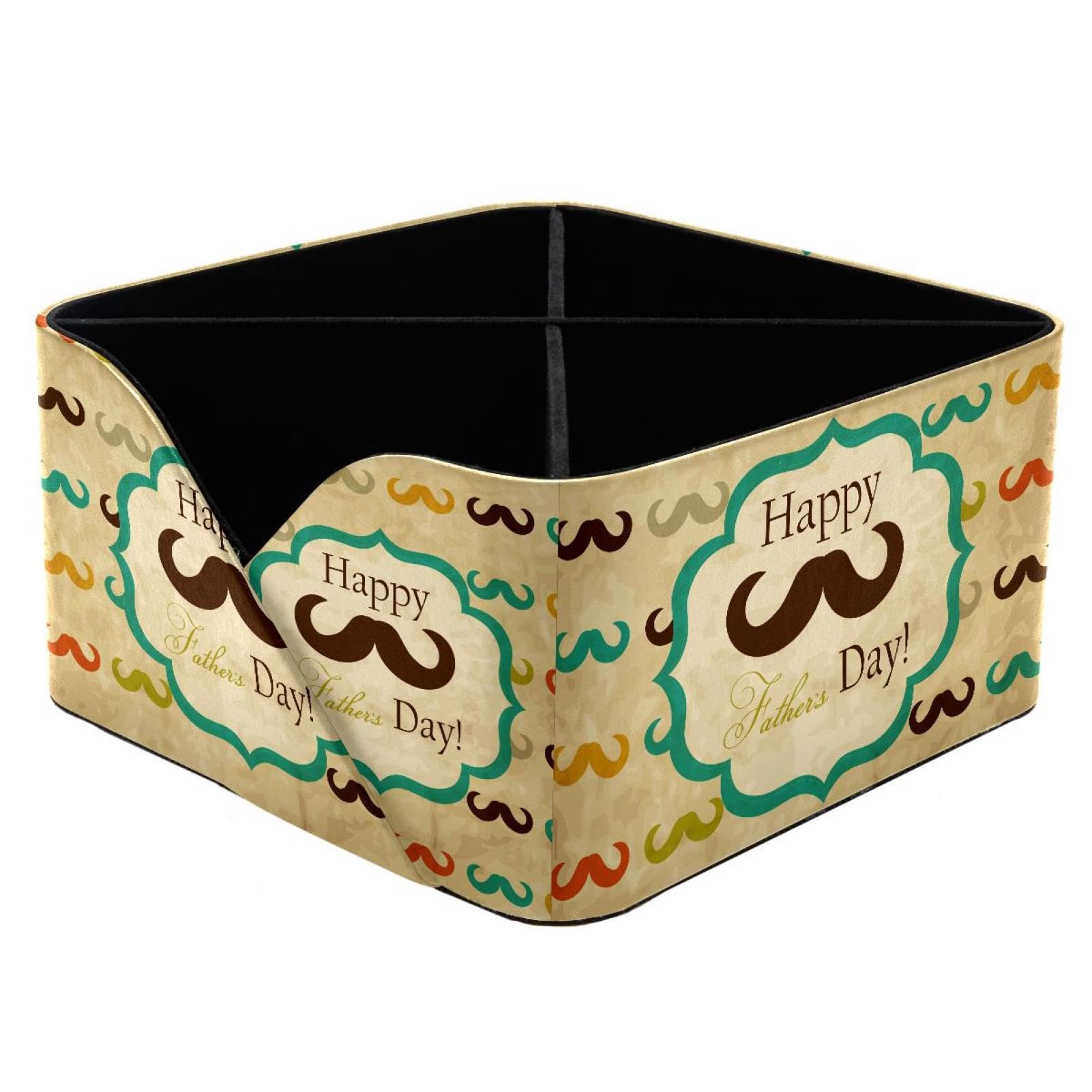 KengjuTesu Mustache Father's Day Desktop Organizer Pen Holder, Rectangular Pencil Cup for Office, Study and Makeup Stations