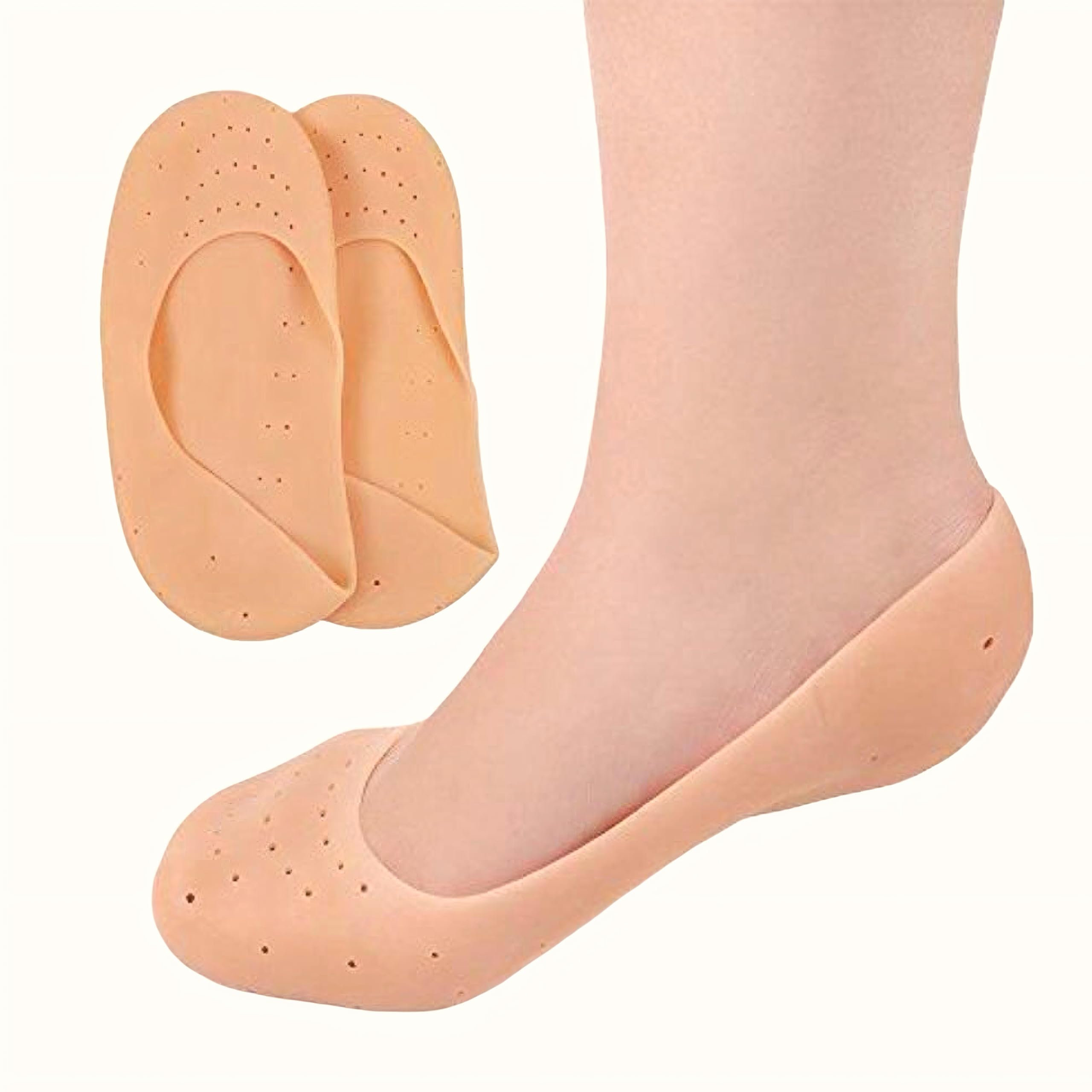 QENIXO Silicone Full Length Anti Crack Foot Protector Moisturizing Skin Socks For Foot-Care And Heel Cracks For Men And Women(Free Size) (B08W48LQRD) Amazon Price History, Amazon Price Tracker