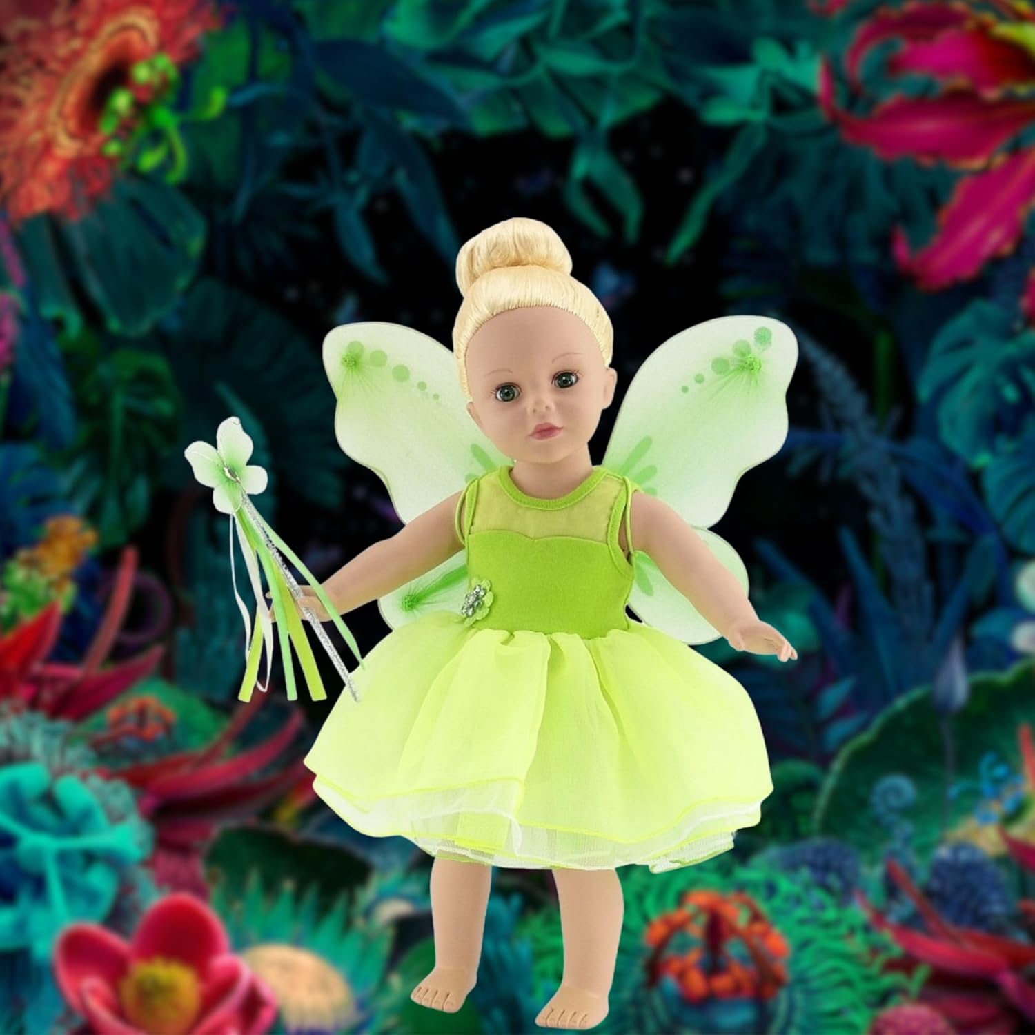 Emily Rose 18 Inch Doll Clothes 3 PC Halloween Magical Fairy Princess Fairytale Costume Set | 18" Doll Clothing Outfit with Accessories | USA Business | Double Reinforced Stitching