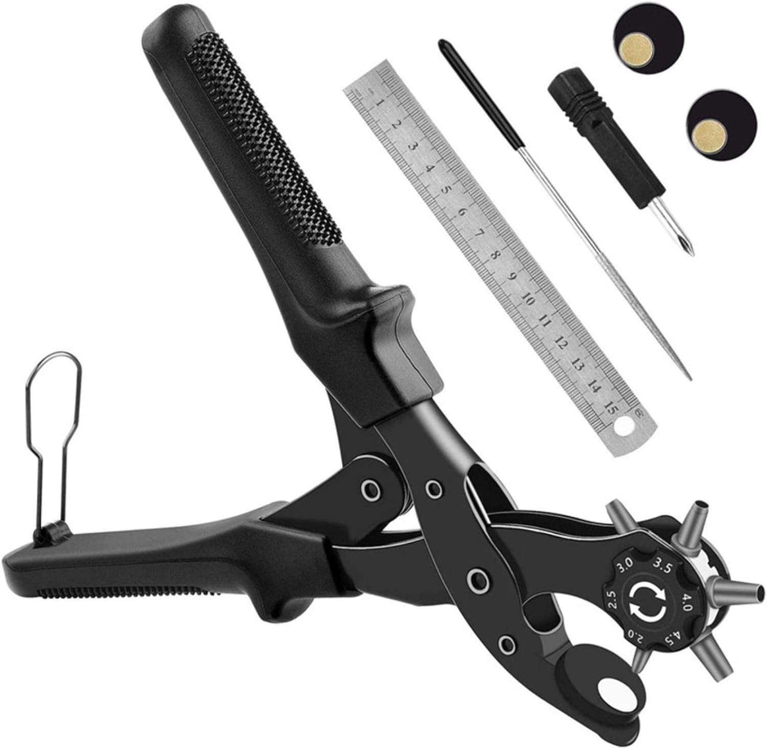 Hole Punch Plier Set, Leather Hole Punch Puncher with Measuring Ruler