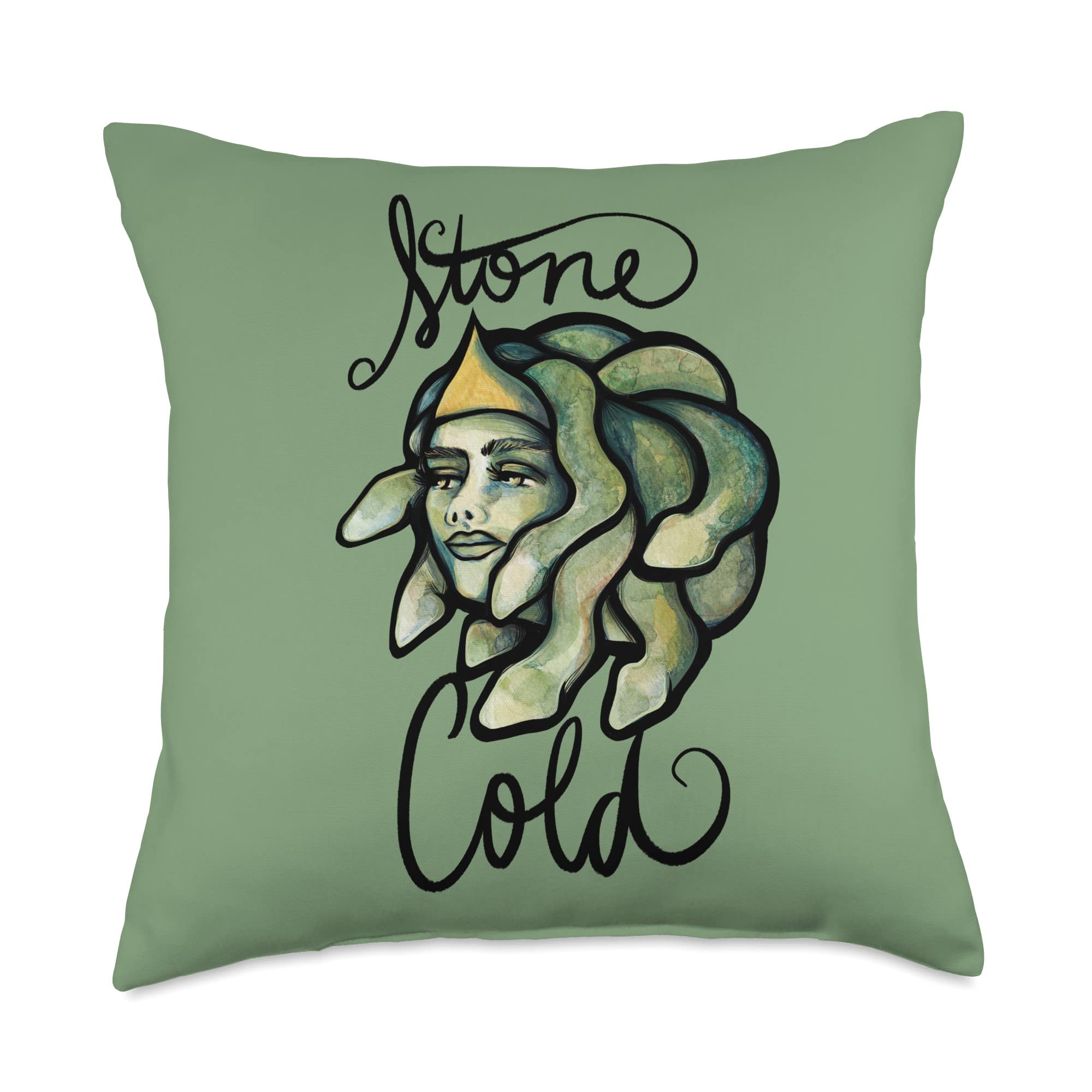 Stone Cold Medusa Snakes Design Awesome Throw Pillow, 18x18, Multicolor