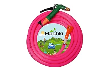 Mashki 1/2 Inch Double Coated Water Pipe With Water Spray Gun For Gardening, Car Washing, Home Use Etc (10 Meter (32.5 Feet))
