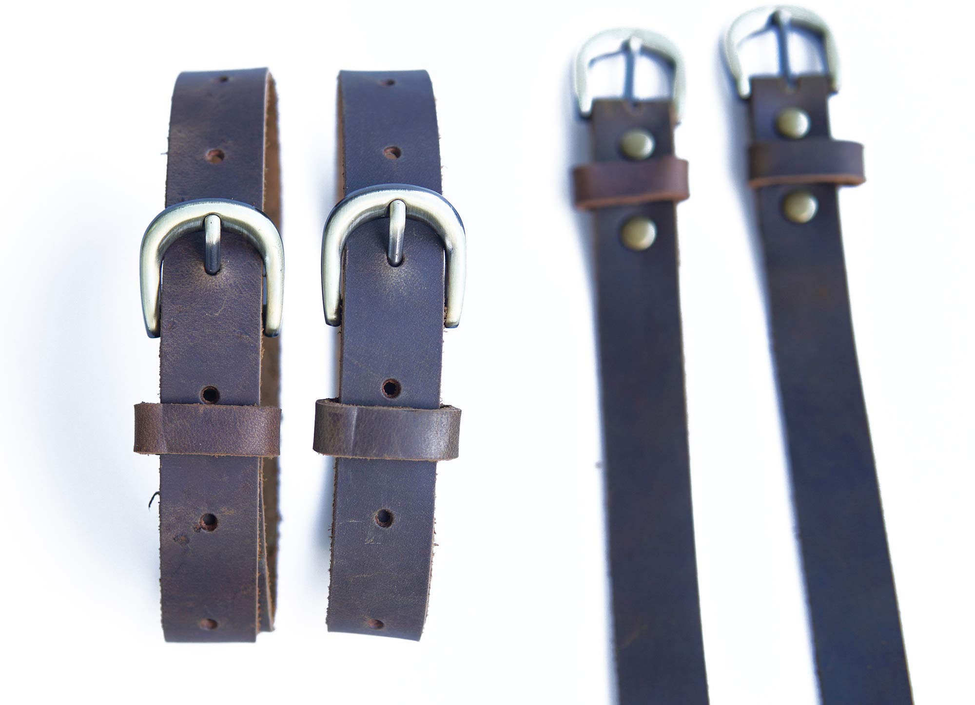Lot de 2 étriers en cuir avec matériel en acier inoxydable