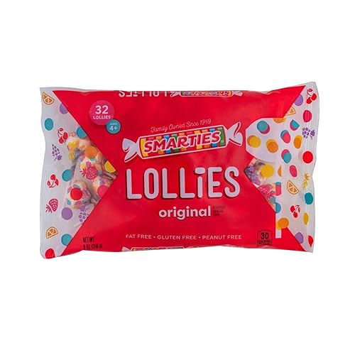 Smarties Double Lollies - Paletas sin gluten, sin maní, sin grasa, sabores afrutados variados, bajas en calorías, perfectas para cumpleaños,