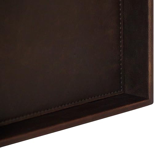 Miniatura 10 de Vixdonos Bandeja organizadora de mesita de noche, bandeja de cuero para perfume, joyas, llaves y control remoto en mostrador o aparador (negro)