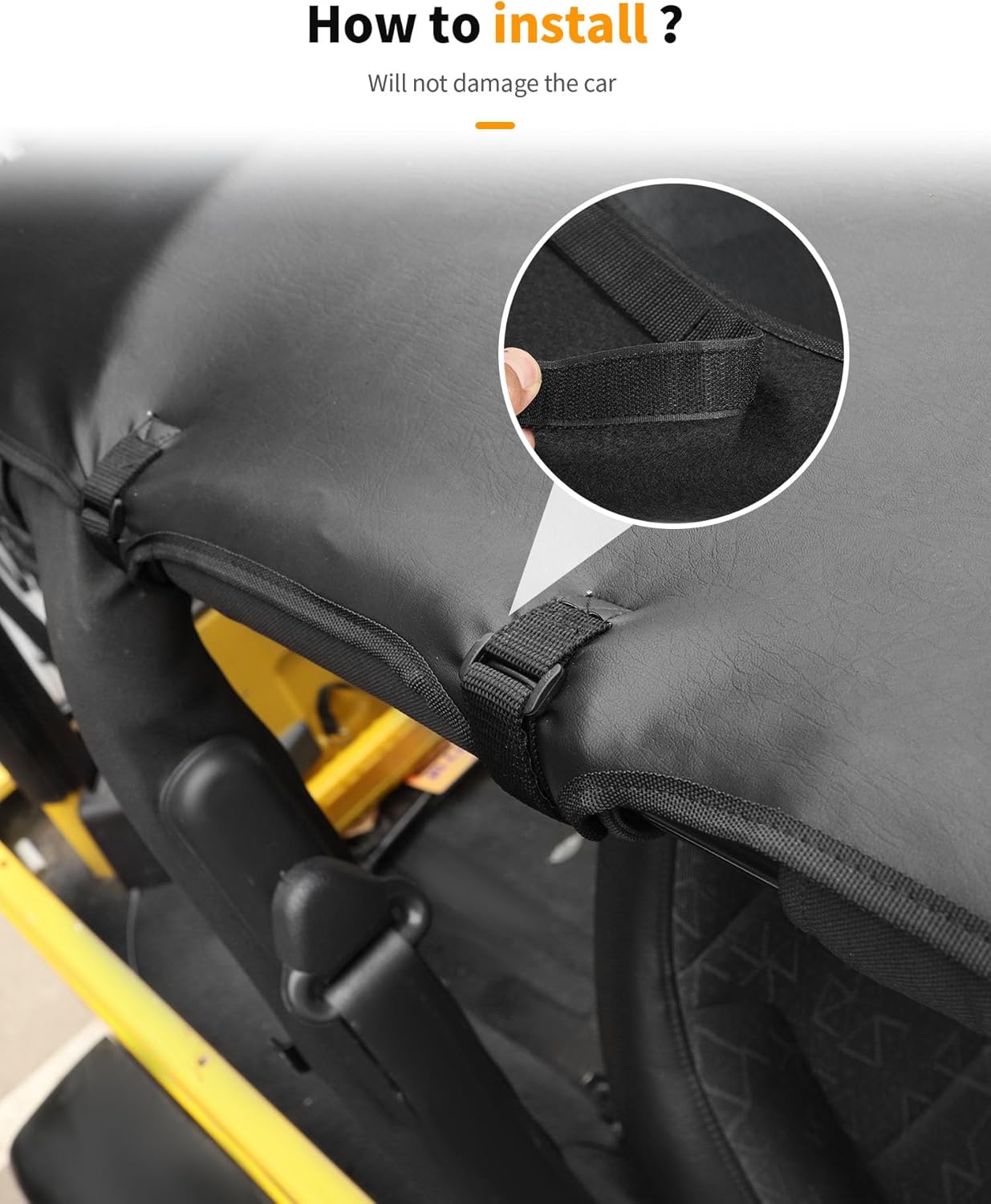 Hoolcar Sun Shade Top Bikini Top Cover Compatible with Jeep Wrangler TJ Top Sunshade Soft Mesh Roof Cover (1997-2006)- Wind Noise UV Blocker, Leather