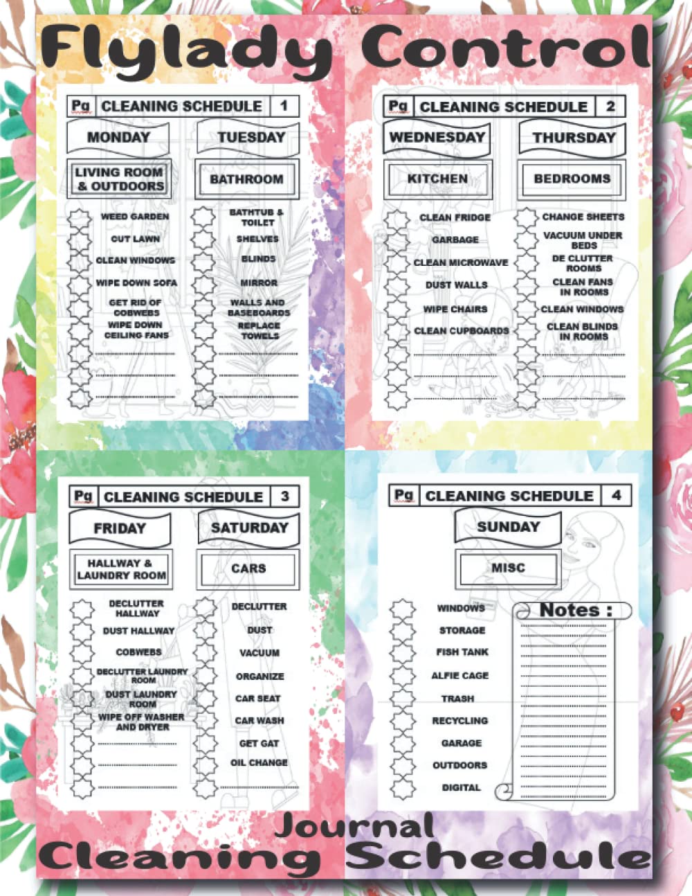 Flylady 2019 Daily, Weekly, Monthly Cleaning Schedule Planner: 8.5" x 11", 115 Pages
