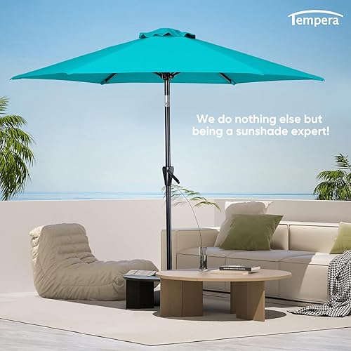 Miniatura 37 de Tempera Patio Market Outdoor Table Umbrella with Push Button Tilt and Crank,Large Sun Umbrella with Sturdy Pole&Fade resistant canopy,Easy to set