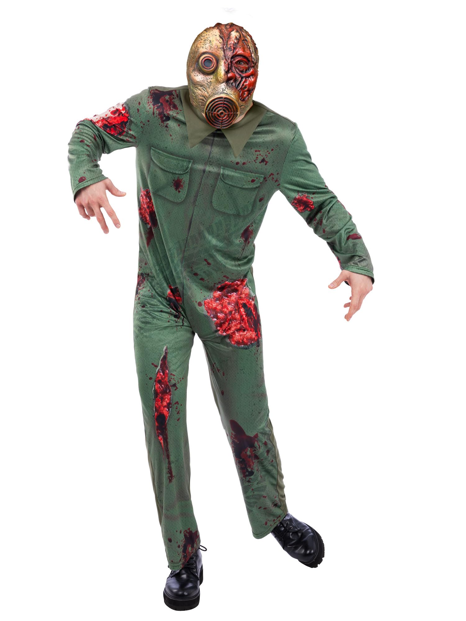 Smiffys Men's Green Revenge Killer Gas Mask Zombie Costume