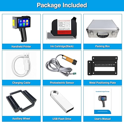 Miniatura 6 de TIJ800 Impresora de inyección de tinta de mano con pantalla táctil LED de 5 pulgadas, impresora portátil de secado rápido para textocódigo QRcódigo