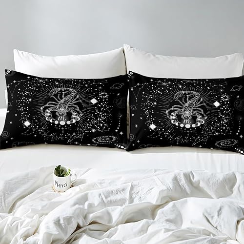 Vista 60 de Erosebridal Aries - Sábana bajera ajustable tamaño matrimonial, sábanas psicodélicas celestiales, sábanas de galaxia trippy de doce constelaciones
