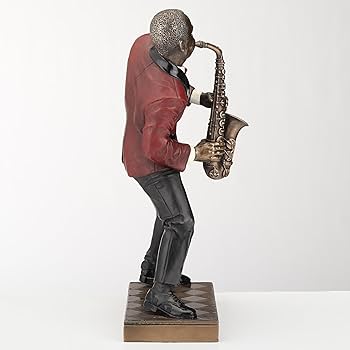 クラリネット奏者　ジャズバンド　ブロンズ　　　　楽器　置物 クラリネット奏者 ジャズバンド ブロンズ 楽器 置物