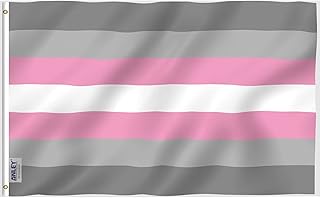Anley Fly Breeze 3x5 Foot Demigender Demmy-girl Pride Flag - Vivid Color and Fade Proof - Canvas Header and Double Stitched - Demiwoman LGBT Flags Polyester with Brass Grommets 3 X 5 Ft
