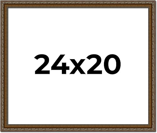 Miniatura 326 de Marco de fotos completo de madera dorada envejecida de 16 x 20 pulgadas con plexiglás acrílico UV, parte trasera de tablero de espuma y accesorios