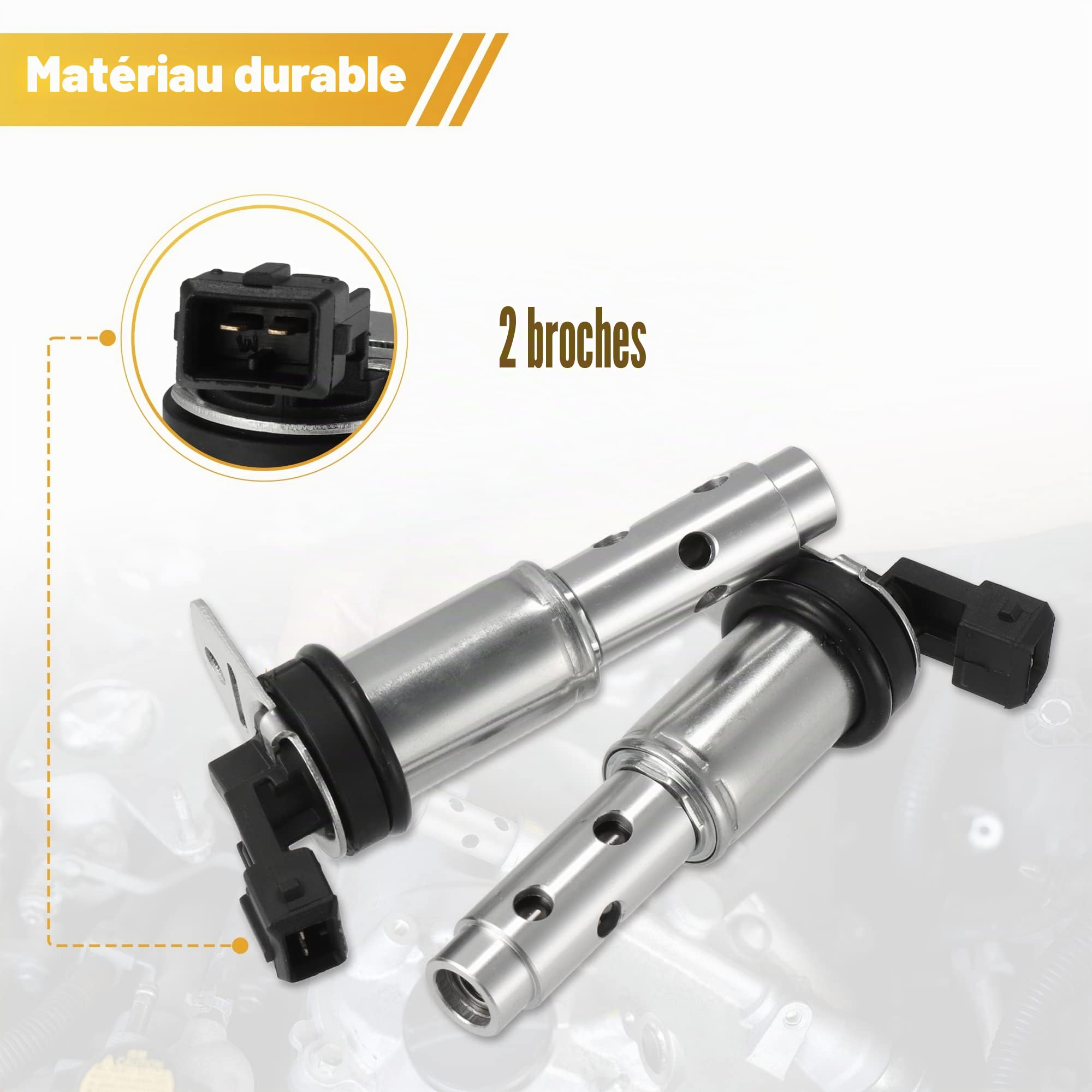 X AUTOHAUX Solénoïde De Distribution Variable Pour BMW 328i 07-13 2pcs | 11.6X6.4X3.3Cm, Plastique/Métal, Pour BMW 128i/535i/X6/323i/528i/Z4/X3/X5/525i/530i 2.5L-3.0L 06-16, Ref:11367585425