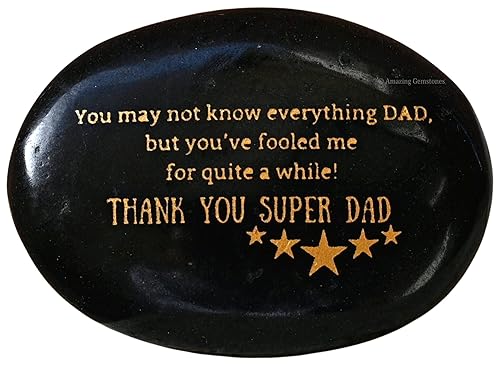 Miniatura 7 de Black Tourmaline Healing Palm Stone - Engraved Crystal for Christmas in July Gifts for Father Mother Daughter Brother Sister Kids Birthday (Best Dad