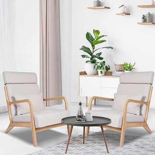 Miniatura 8 de Mecedora deslizante de madera maciza, silla decorativa tapizada con respaldo alto, mecedora para guardería, silla mecedora para sala de estar,