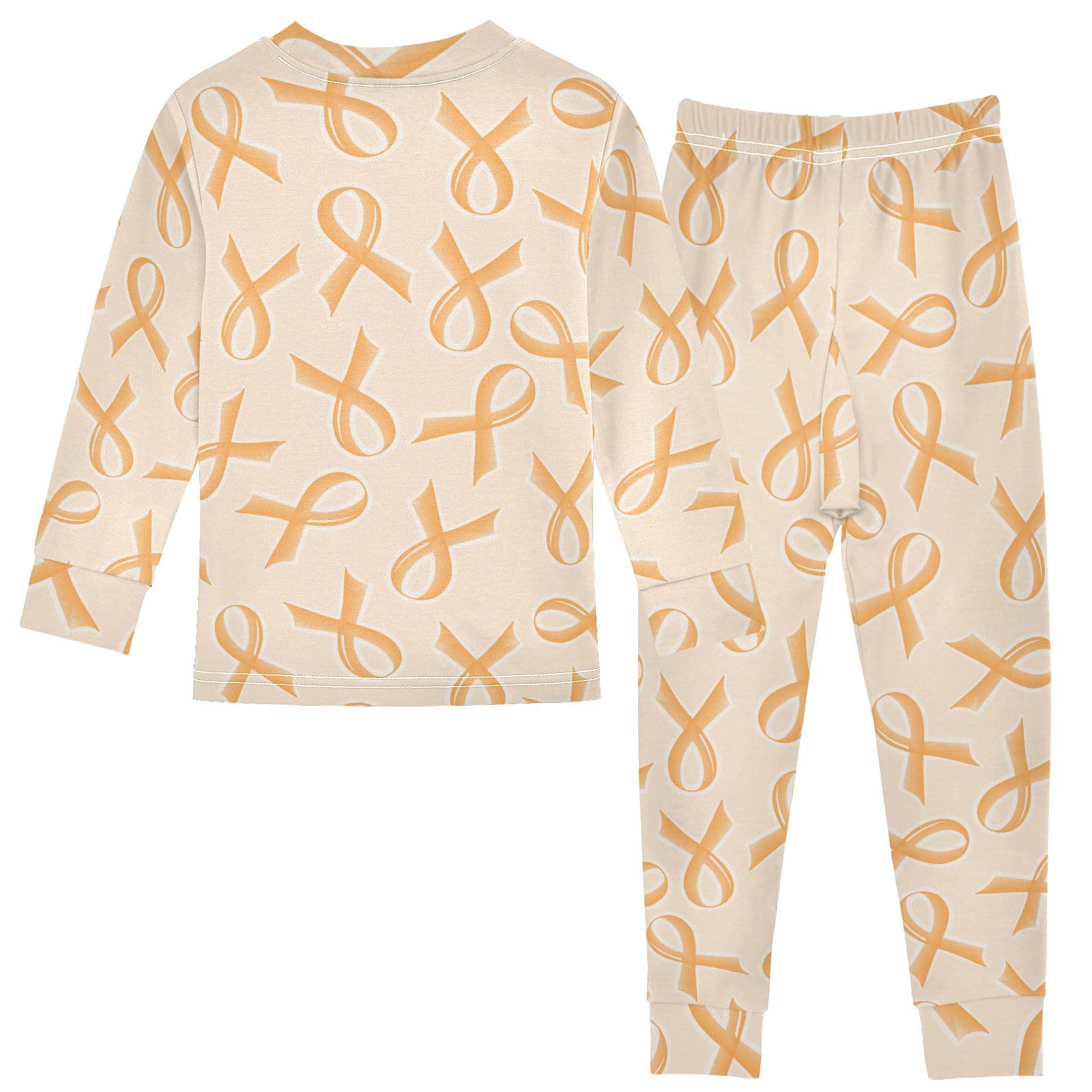SPRIPORT Orange Ribbon Soft Comfy Pajama Set Cotton Long Sleeve Top and Pants 2 Piece Pjs Set Sleepwear 18M