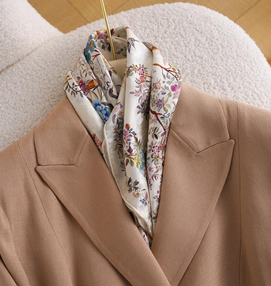 100% Pure Mulberry Silk Scarf 43”*43” Large Square Lightweight Headscarf Women’s Hair Wraps Shawls with Gift Packed - Image 5