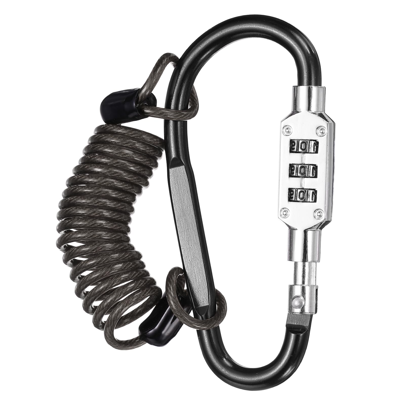 PATIKIL Security Steel Cable Lock, (3.3 Feet, Black), Double Loop Safety Wire Rope with 3.8" D-Shaped 3-Digit Code Combination Lock, Suit for - Bicycles/Motorcycle/Suitcase/Luggage
