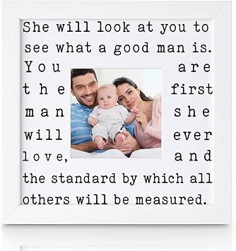 THYGIFTREE Girl Dad Gift for New Dad of Daughter from Wife First Time Dad Gift Push Present for Husband Baby Shower Keepsake Picture Frame Nursery Decor for Girl