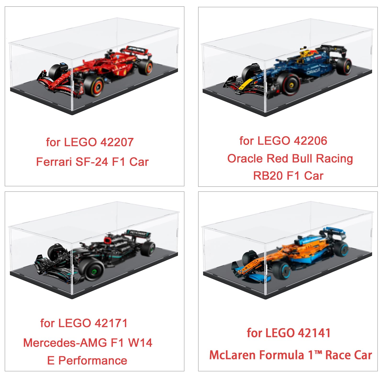 Acrylic Display Case for 10292 Friends Apartments for Lego 42171 1/8 Car Glass Display Case Acrylic Box Transparent Large with Wood-Plastic Base and Light - Image 3