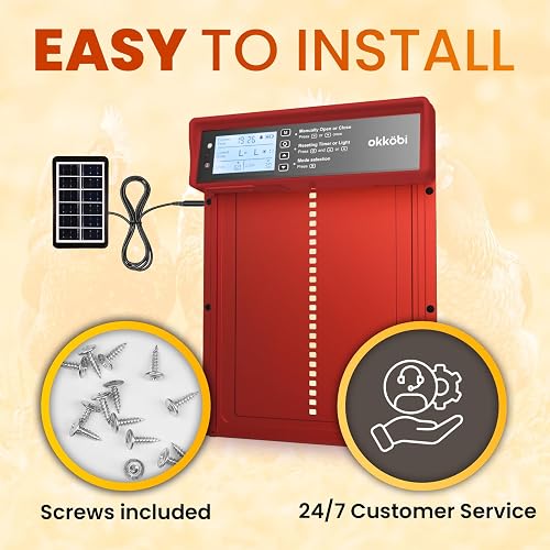 Chicken Coop Door Porta Automatica Pollaio Solare, Display LCD - 6