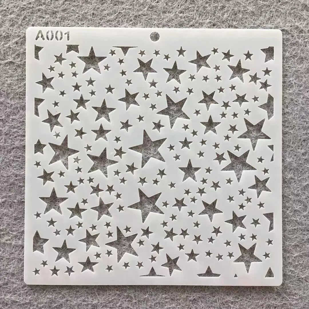 Pochoirs Géométriques Lavables - Lot De 9 Motifs 15x15 Cm, Pour Peinture, Scrapbooking, DIY
