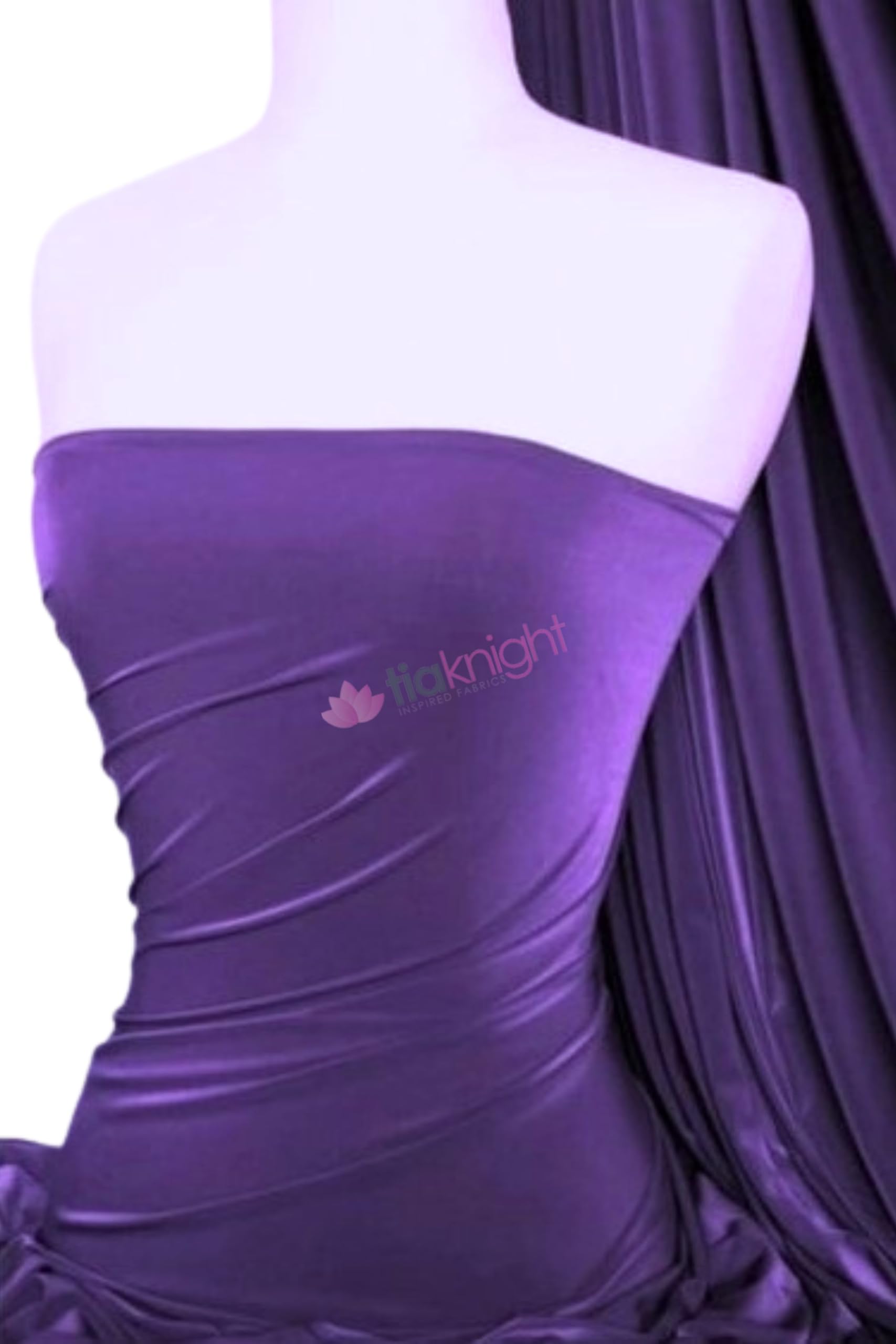 Premium Quality Silk Touch Jersey Stretchy Dressmaking Fabric Sold By The Metre 50+ Colours in Stock Same Day Dispatch By Tia Knight (Violet) — image 1
