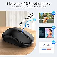 Vista 2 de Ratón inalámbrico, mouse inalámbrico para computadora de 2.4 GHz, mouse HP para laptop, PC, computadora, HP, Windows, Chromebook, portátil, Mac