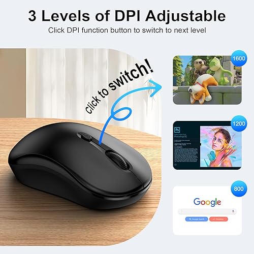 Miniatura 2 de Wireless Mouse,Computer Wireless Cordless Mouse 2.4GHz HP Mice for Laptop,PC,Computer,HP, Windows,Chromebook,Notebook,Mac,Desktop USB Mice