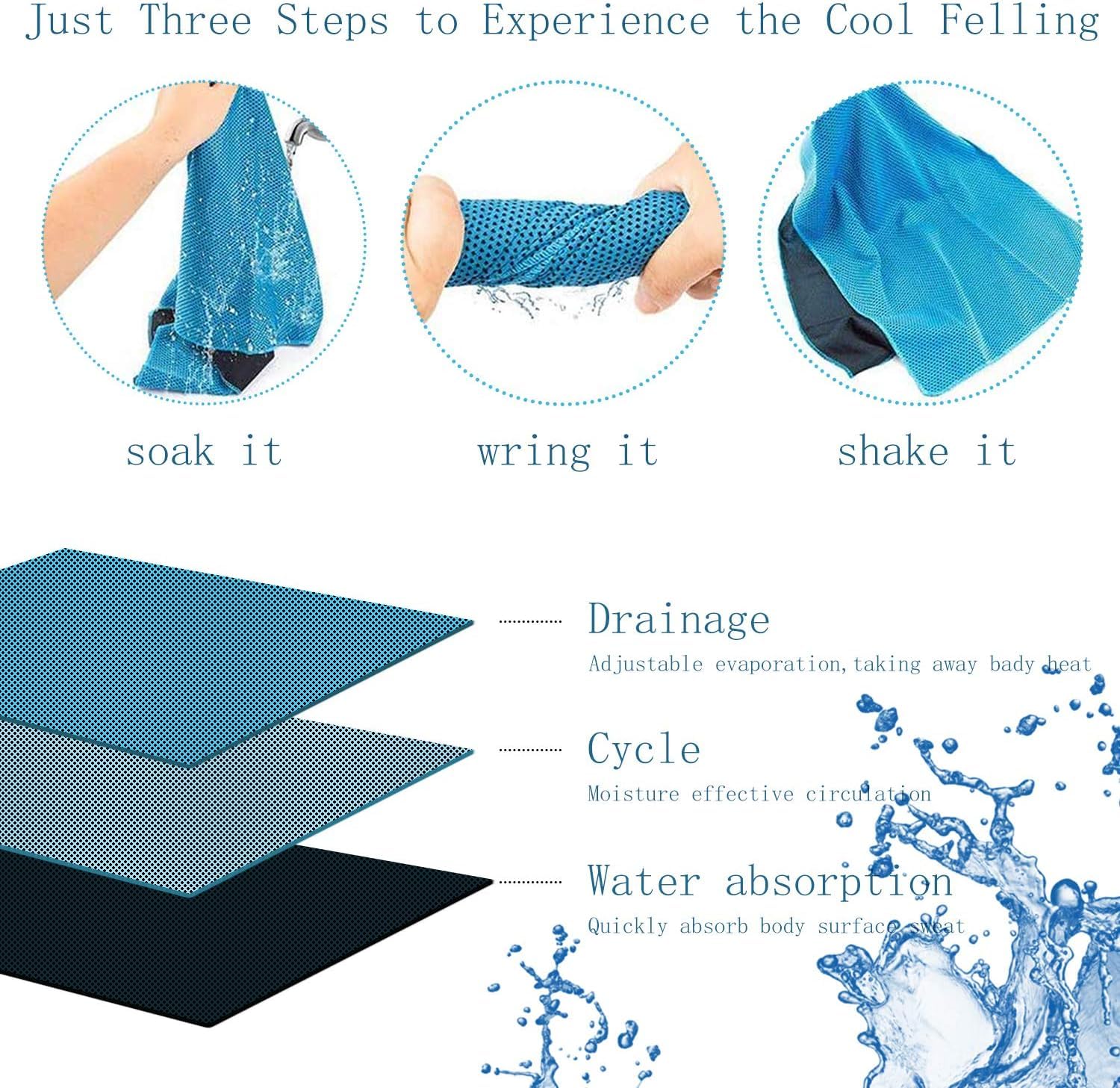Yisscen 10PCS Cooling Towel, Enfriamiento Toalla, Toalla de Hielo, Gimnasio Toalla, Toalla Deportiva Secado rápido, para Fitness, Deporte, Viajes, Yoga