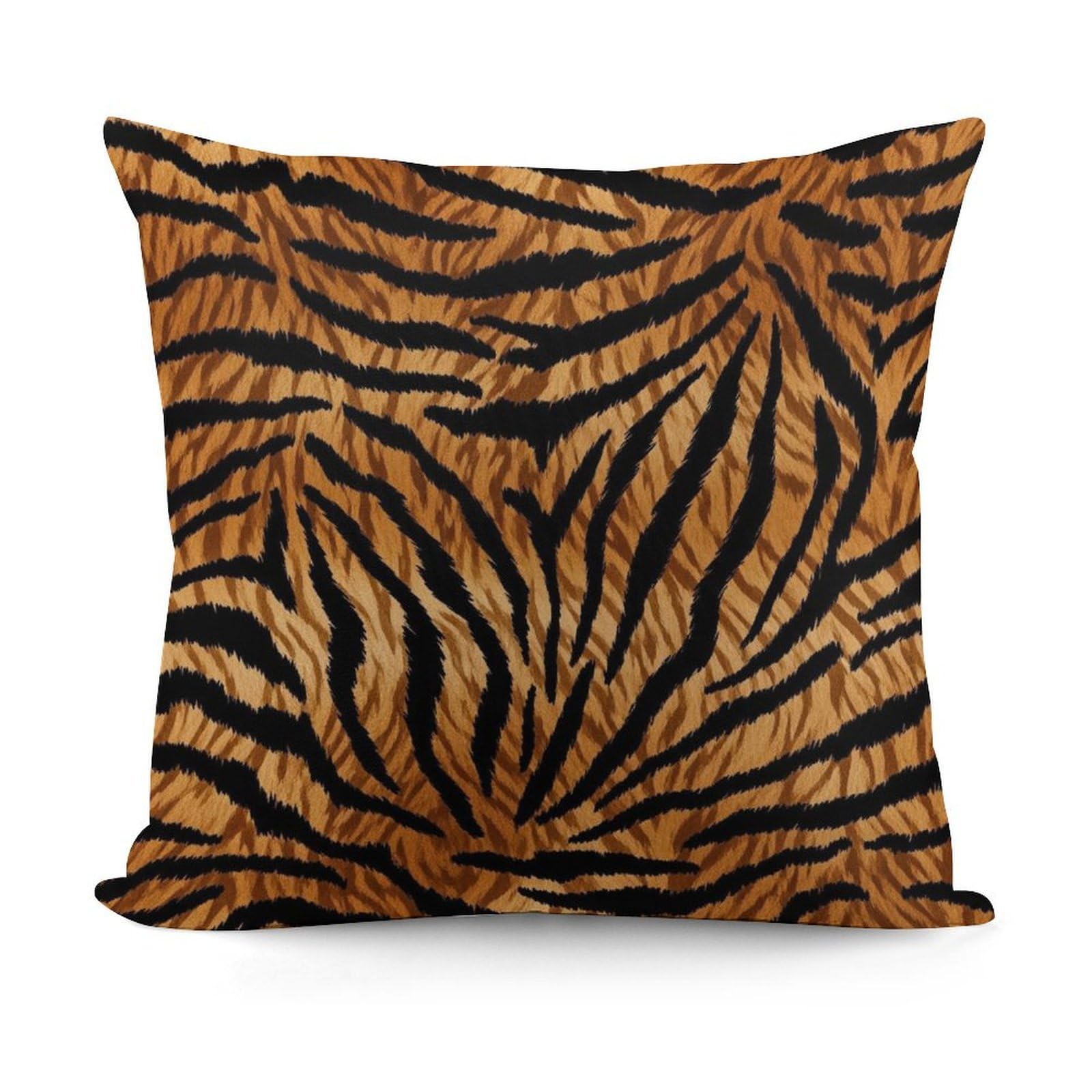 Smazdfxx Picture(209) Soft Wild Animal Tiger Skin Stripe Plush Pillow Covers Decorative Pillow Cases For Bed Sofa Living Room Home Decor
